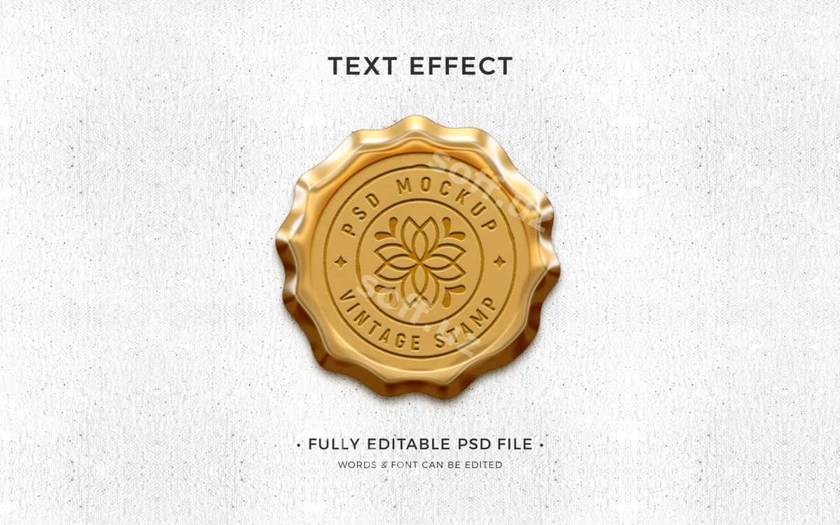 Mumtosh yoniqchilik matbiri efekti | Wax seal stamp text effect 1