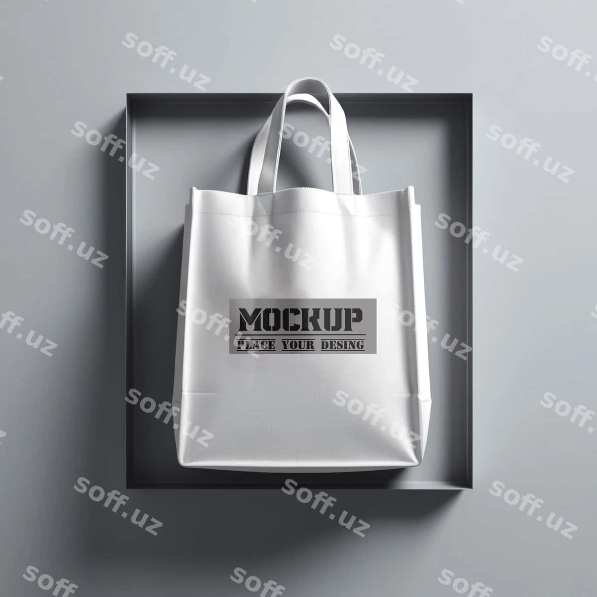 Oq sumkada so'z yozilgan | White bag with word scuplt it 1