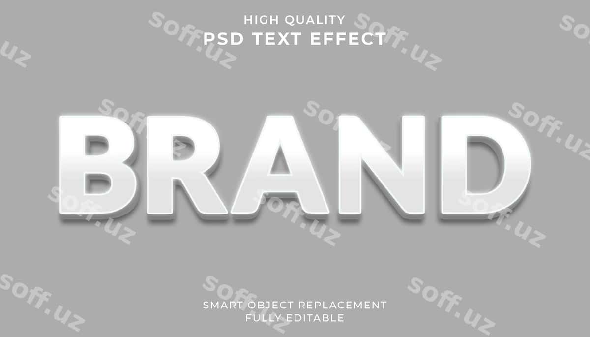 Oq brend matn effekti | White brand text effect 1