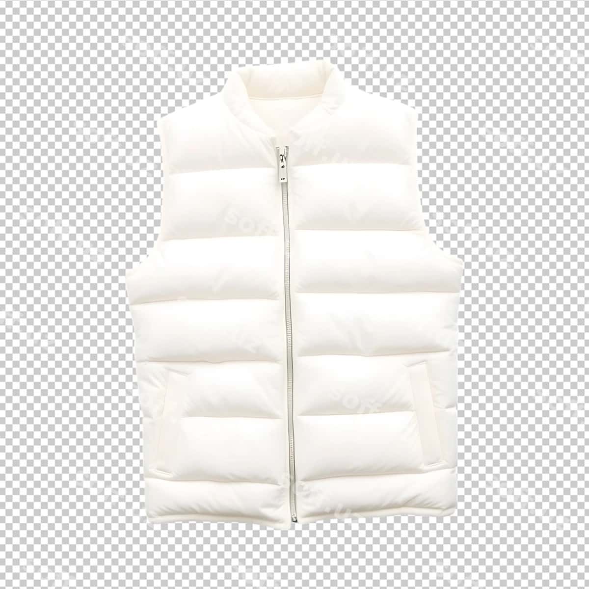 Oq paxma aralash qurdiq to'plangan jilet | White cotton blend down filled vest 1
