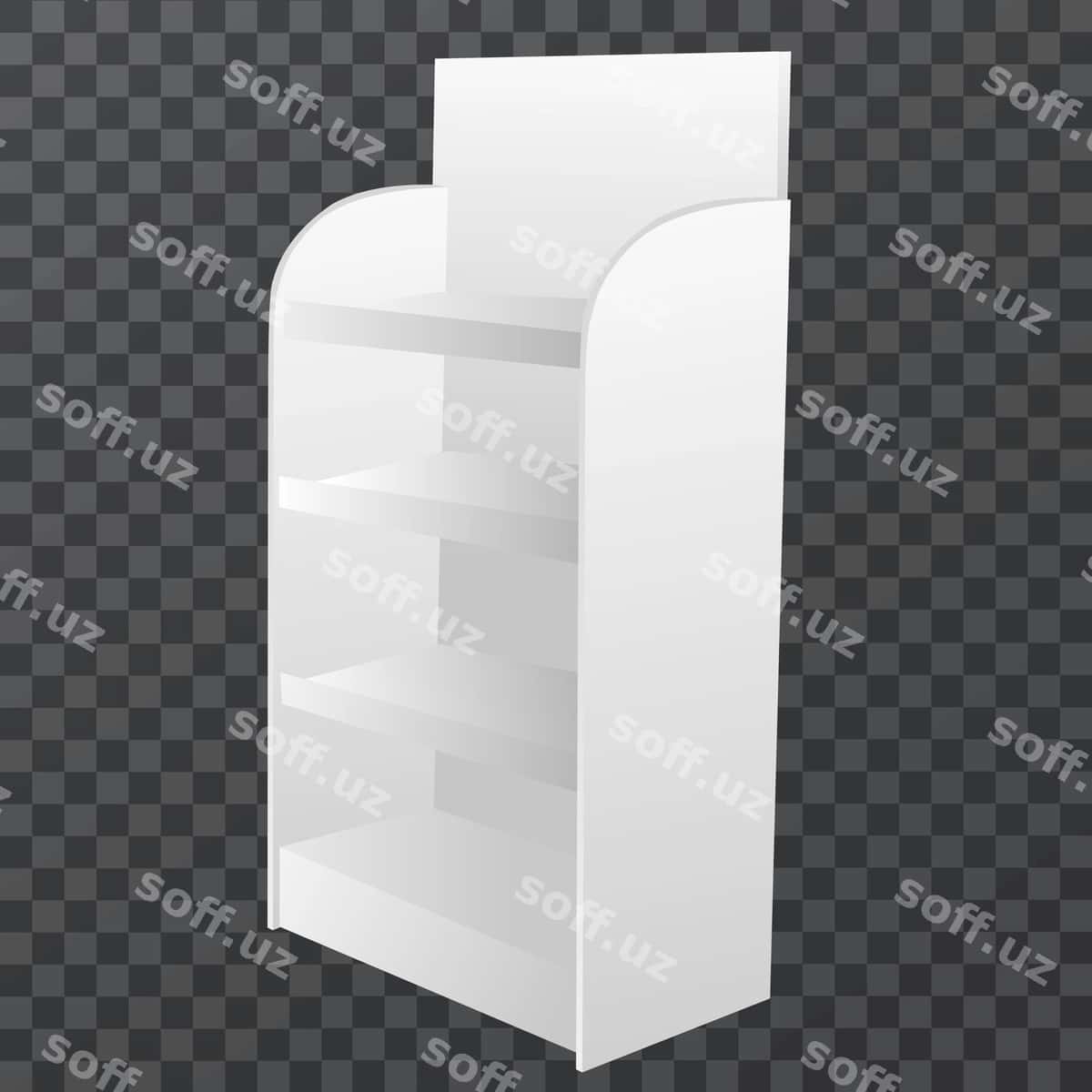 Oq gondola raf bozorga namuna | White gondola shelf mockup retail 1