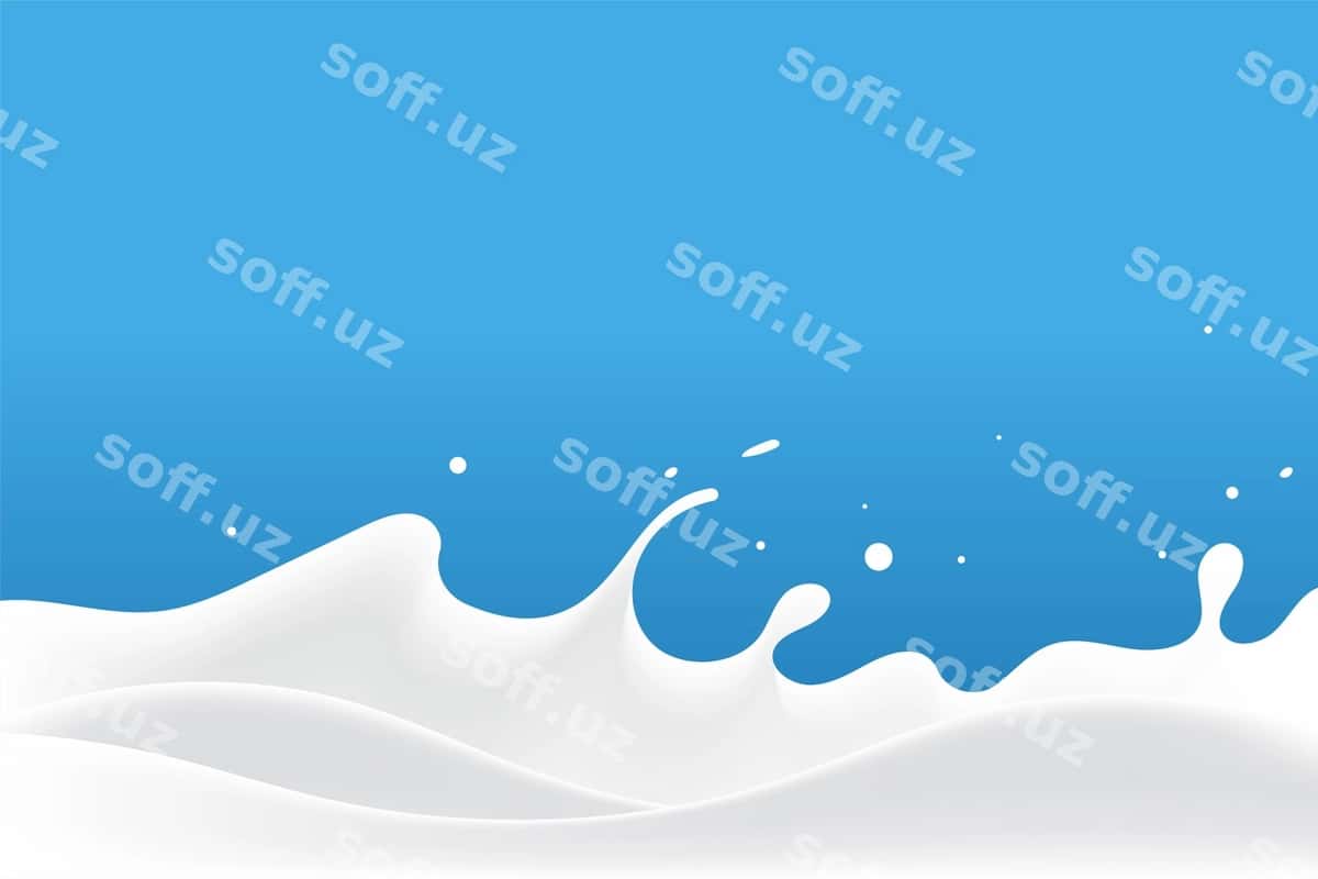 Oq sut dalalanglar yo'gurt dizayn elementlari | White milk waves yogurt design elements 1