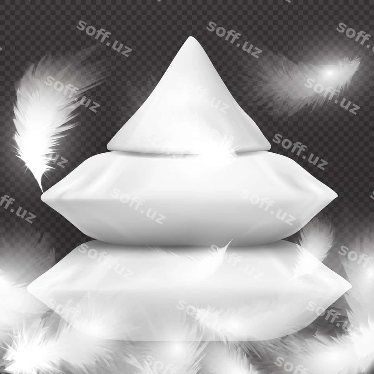 Oq haqiqiy pillows volti tutuq | White realistic pillows flying feathers 1