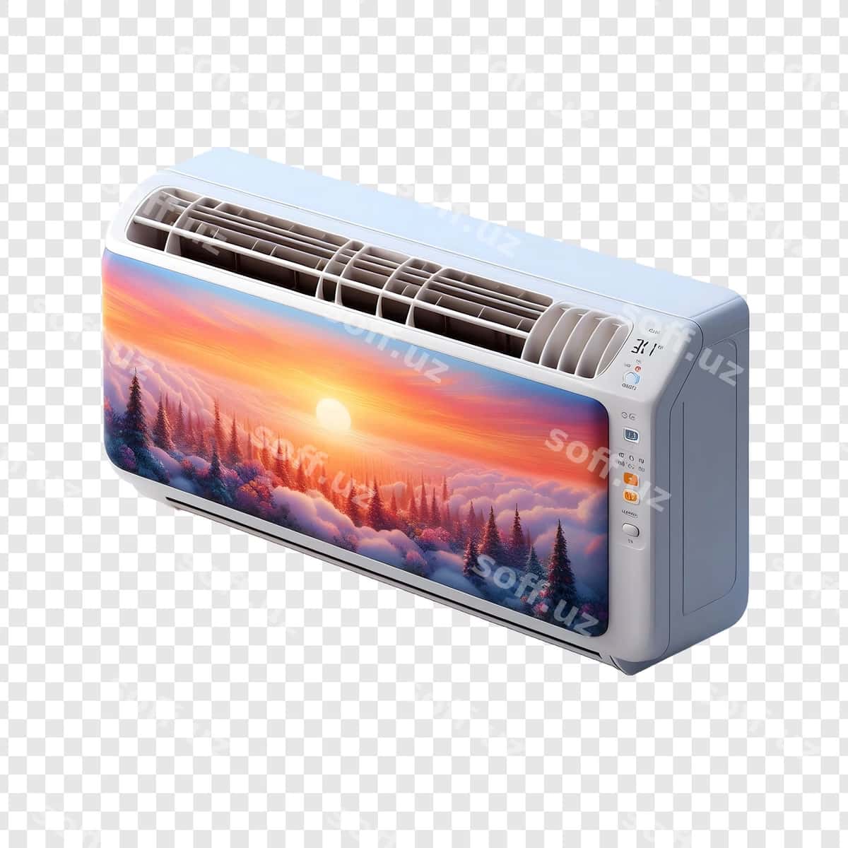 Tog' manzarasi tushirilgan oq toster | White toaster with mountain landscape it 1