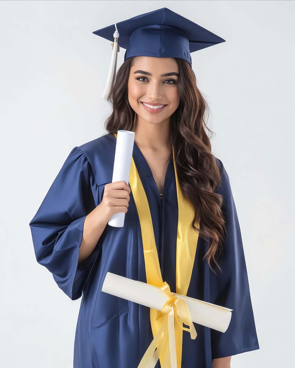 Diplomni ushlab turgan ayol bitiruv libosi | Woman graduation gown holding diploma 1