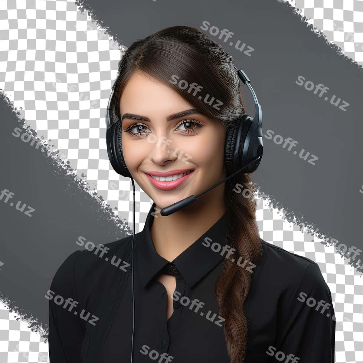 Mikrofonli sirgʻa kiygan ayol u | Woman wearing headset with microphone it 1