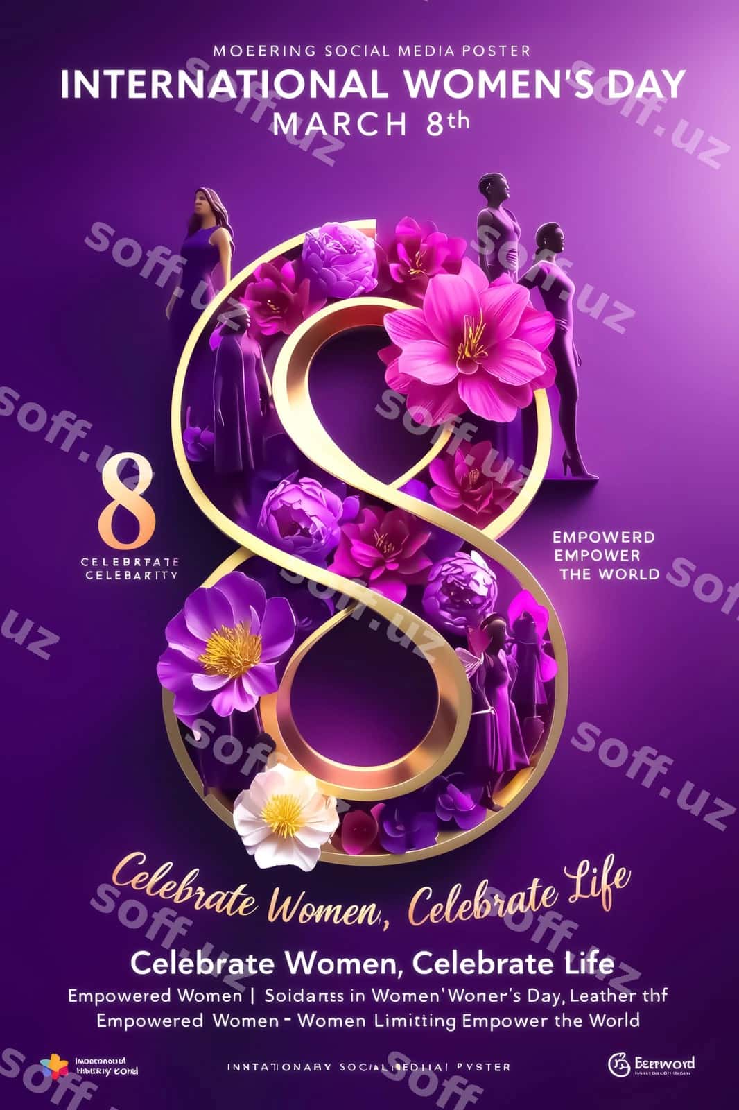 Ayollar kuni grafik dizayn | Womens day graphic design 1