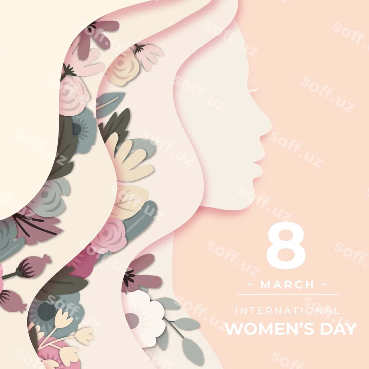 Ayollar kuni qog'oz uslub mavzusi | Womens day paper style theme 1