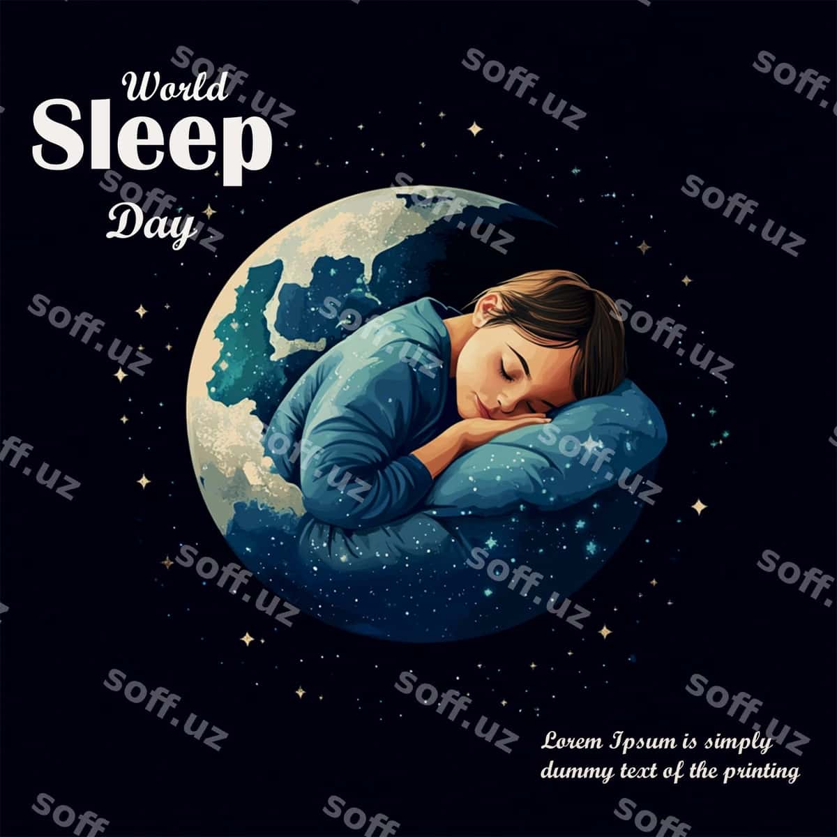Jahon Uyqu Kuni ijtimoiy media post dizayni | World sleep day social media post design 1