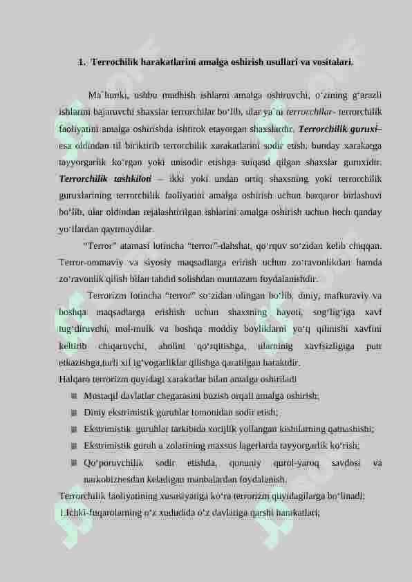 Xalqaro terrorizmning moliyaviy va iqtisodiy manbalari 2