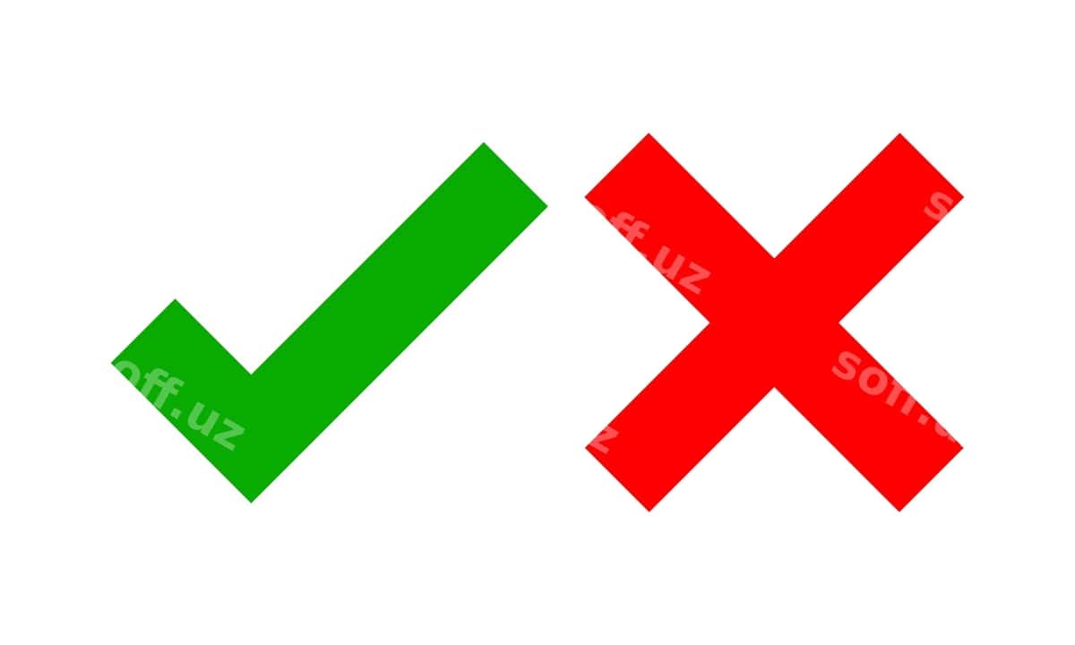 Ha yo'q tekshirish belgilari vektor illustratsiyasi | Yes no check marks vector illustration 1