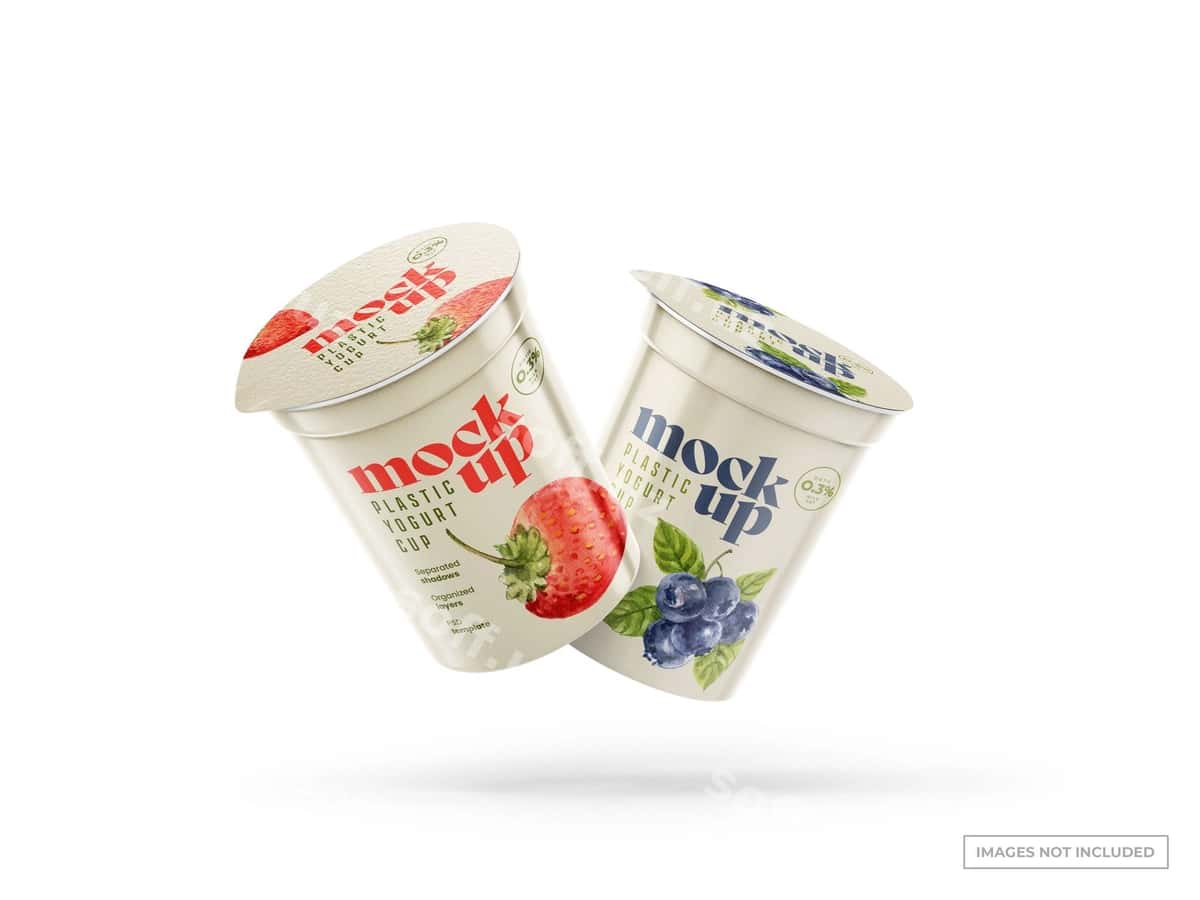 Yo'gurt stakanchiklari namunalari | Yogurt cups mockups 1