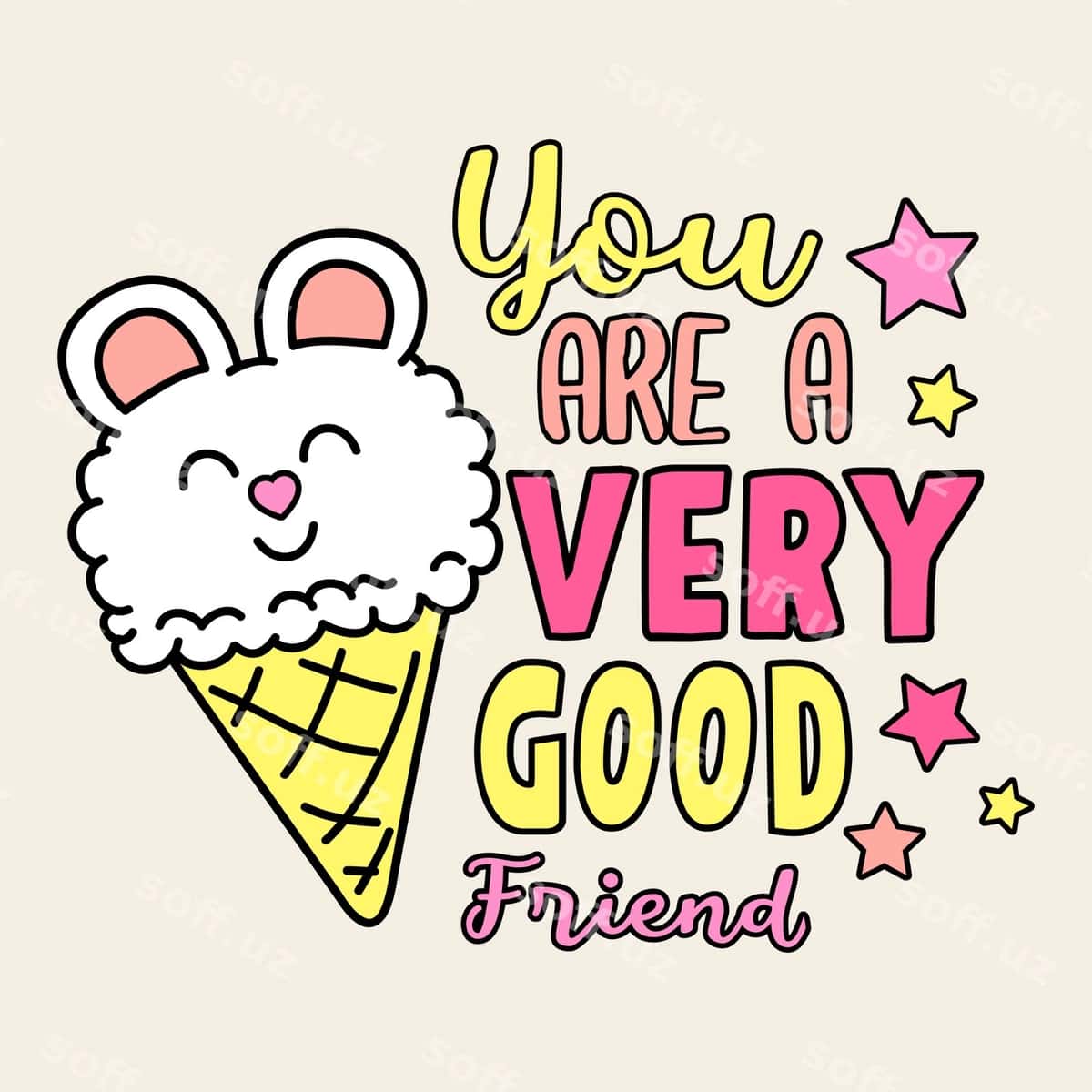 Siz juda yaxshi matn muzza tulkasiz? | You are very good text ice cream bunny 1