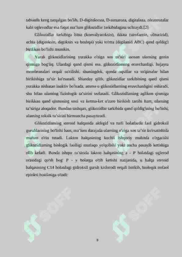 Yurak glikozidlari tahlili 8
