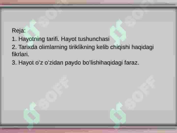 Hayot paydo boʻlishi haqidagi zamonaviy tasavvurlar 2