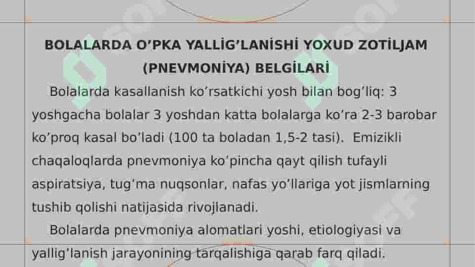 ZOTILJAM kasalligi tasnifi, etiologiyasi 7