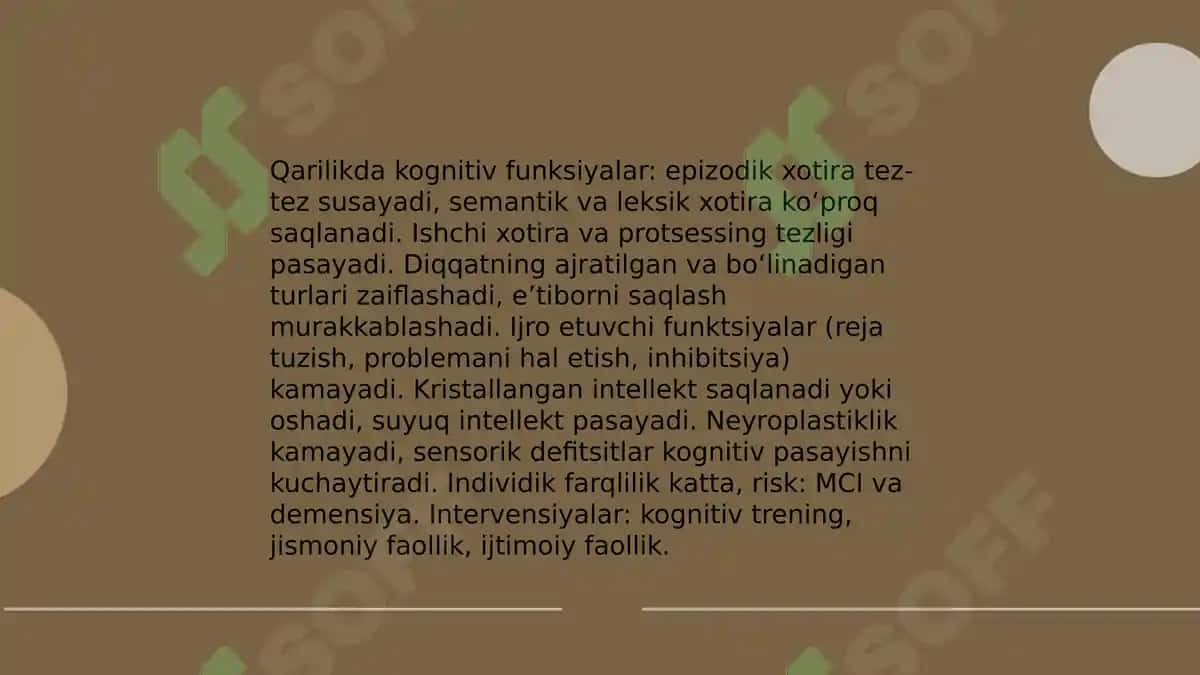 Gerontopsixologiya: qarilik davrining psixologik rivojlanish xususiyatlari 4