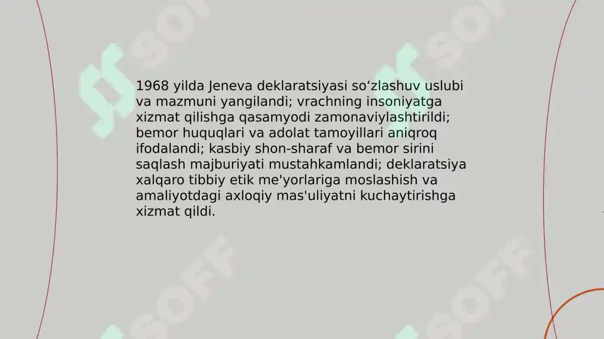 Tibbiy xodimlarning asosiy huquqlari va kasbiy erkinliklari 7