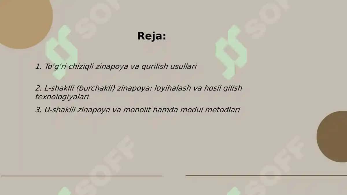 Zinapoya turlari va ularni hosil qilish uslublari 2