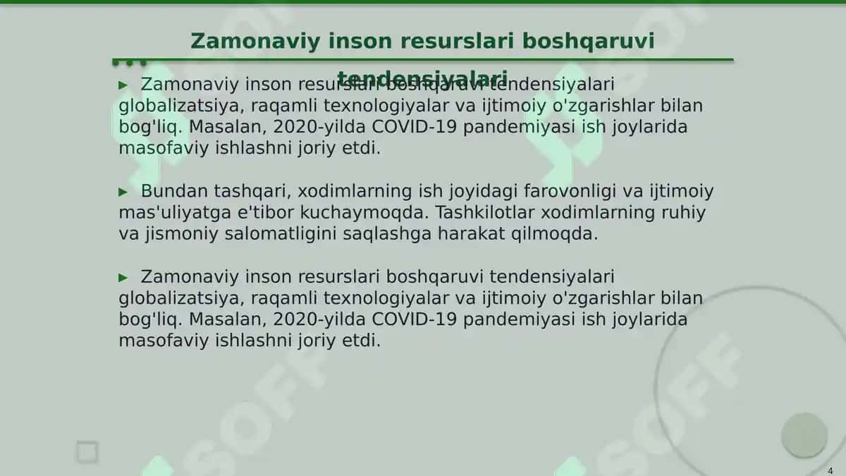 Zamonaviy sharoitlarda inson resurslarini boshqarishning tutgan o‘rni va strategiyasi 4