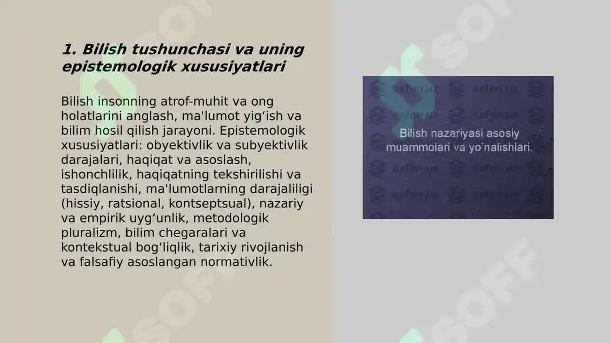 Bilish nazariyasi: asosiy muammolar va yoʻnalishlari 3