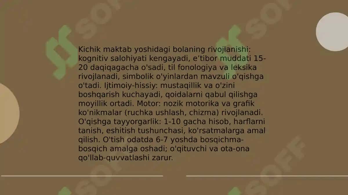 Kichik maktab yoshidagi bolalarda uyin faoliyatining o'qish faoliyatiga almashinuvi 4