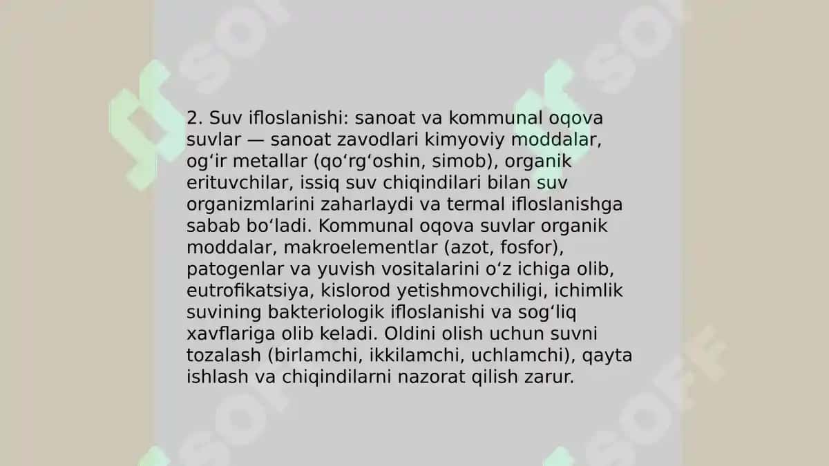 Atrof muhit ifloslanishi koʻlami va manbalari 4