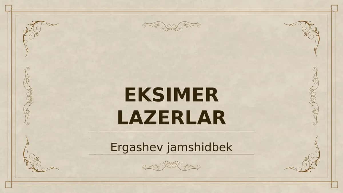 Eksimer Lazerlar