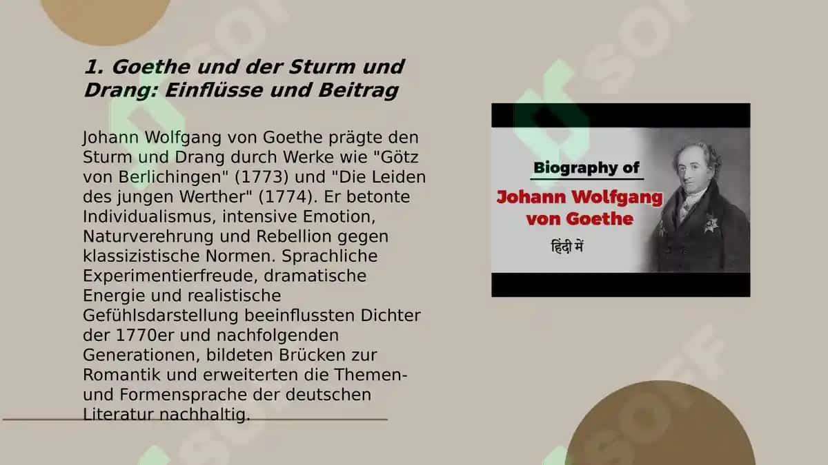 Der Beitrag von Johann Wolfgang von Goethe zur deutschen Literatur 3
