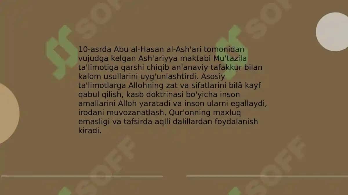 Islom dini aqidaviy maktablari 4