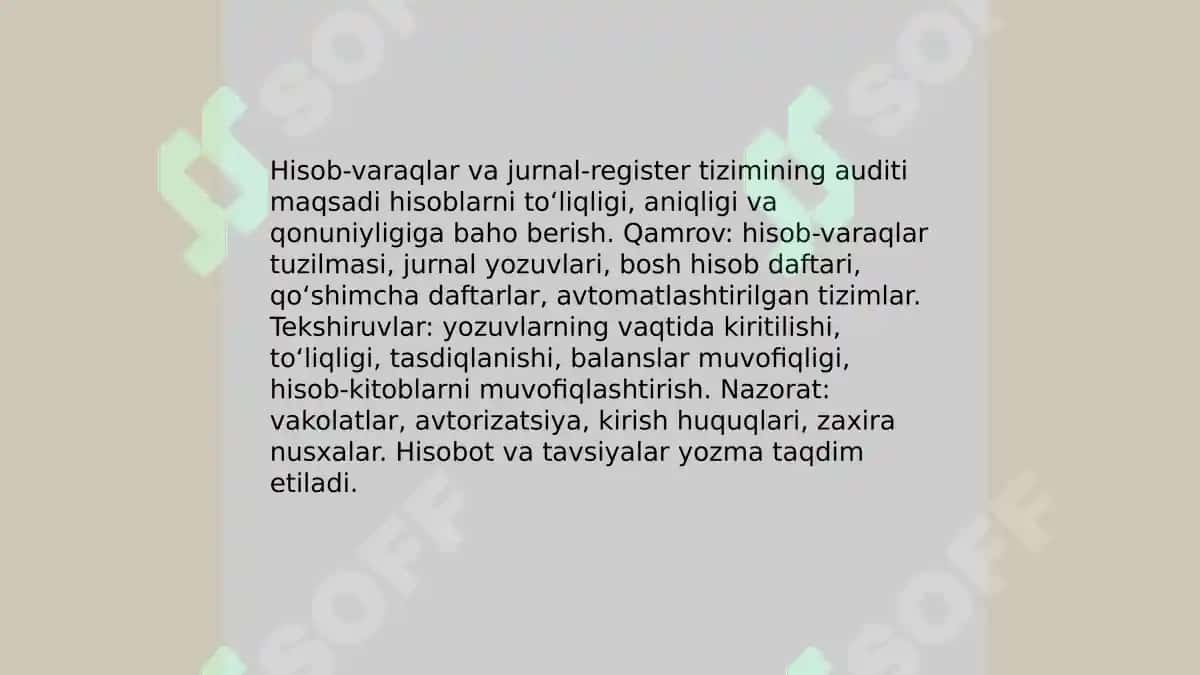 Banklarda buxgalteriya hisobini tashkil etilishi va yuritilishi auditi 4