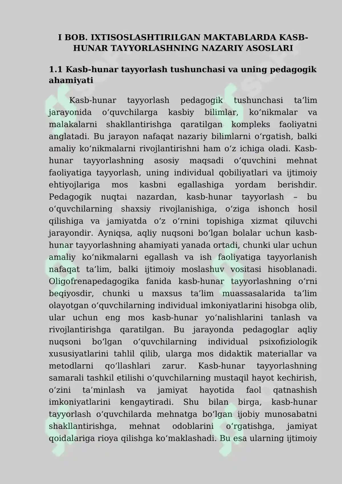 Ixtisoslashtirilgan maktab oʻquvchilarini kasb-hunarga tayyorlash 7