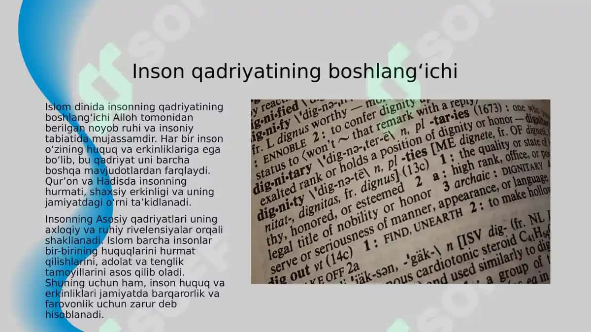 Islomda inson huquq va erkinliklarini taʼminlashning oʻziga xos jihatlari 3