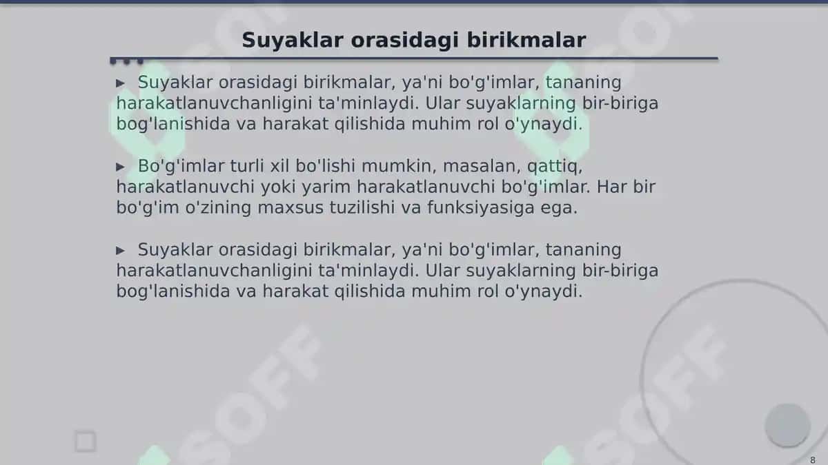 Inson Suyaklari Tuzilishi: Gavda, Qo'l, Oyoq va Bosh 8
