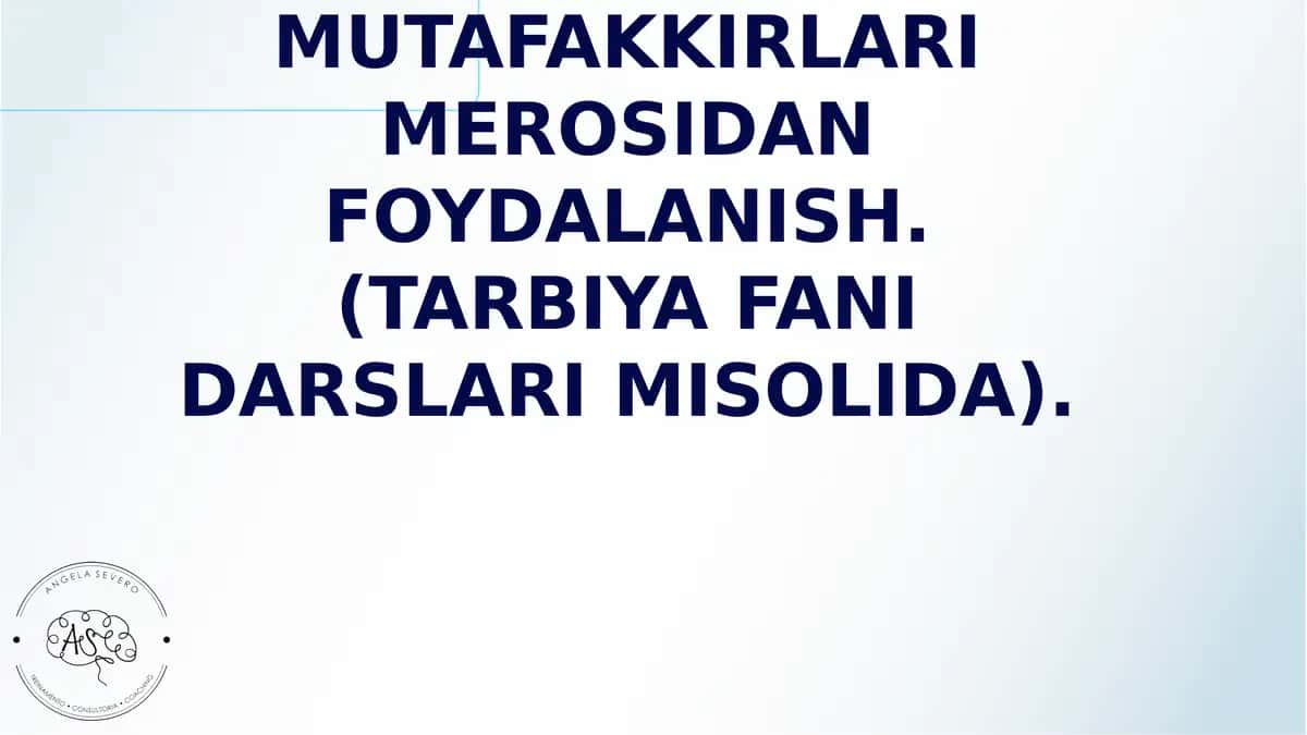Boshlang'ich ta'lim fanlarini o'qitish jarayonida Sharq mutafakkirlari merosidan foydalanish (tarbiya fani darslari misolida)