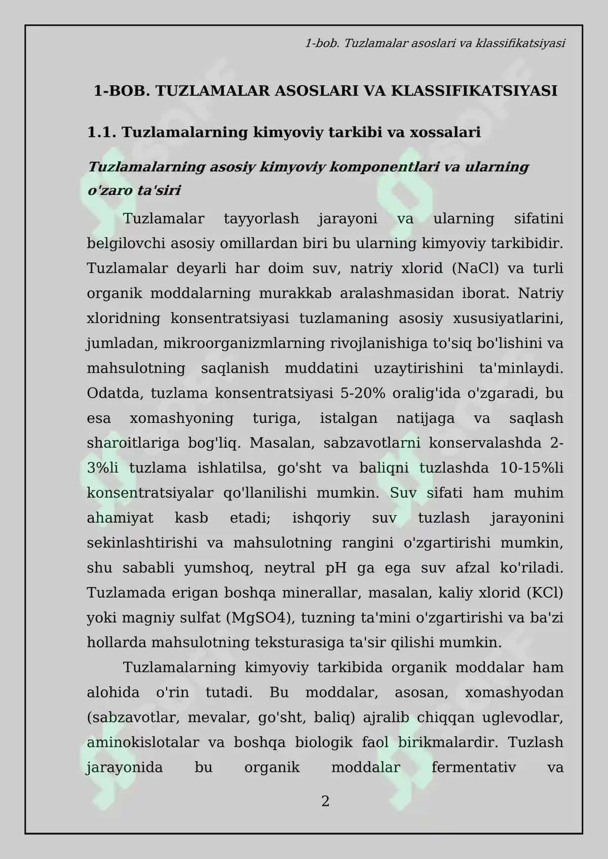 Tuzlamalar va uning turlari tayyorlash texnologiyasi bo'yicha Kurs ishi 4