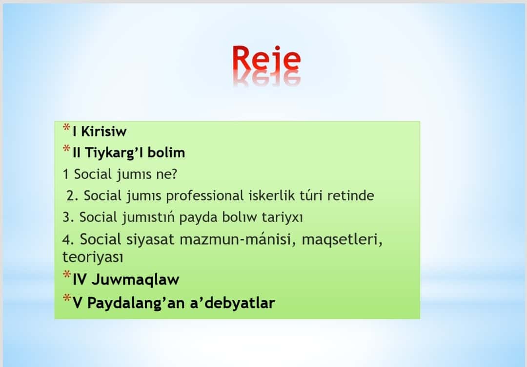 Social jumis haqqinda tusinik