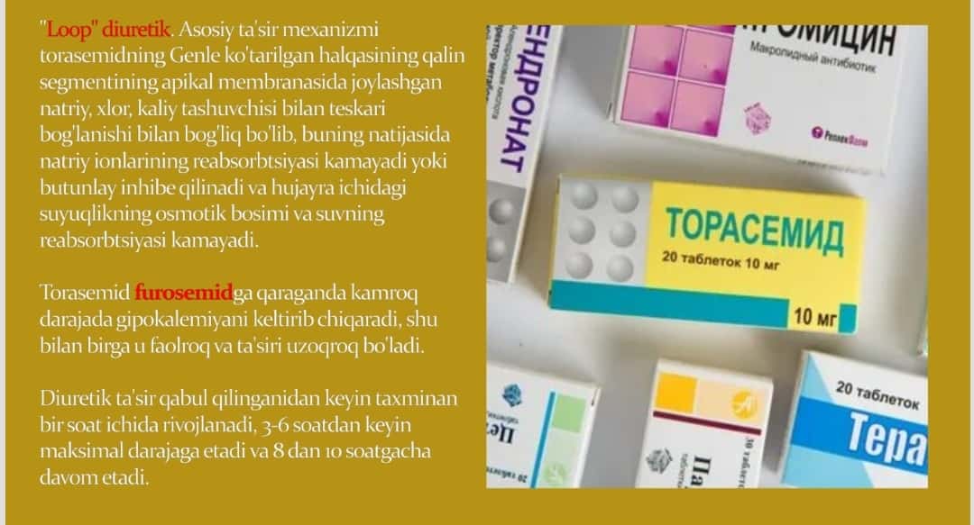 TORASEMID PREPARATINING FARMAKODINAMIKASI.