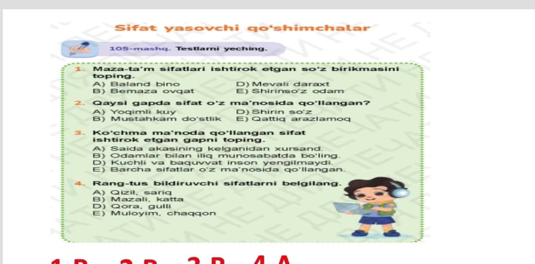 3-sinf ona tili Sifat yasovchi qoʻshimchalar ppt