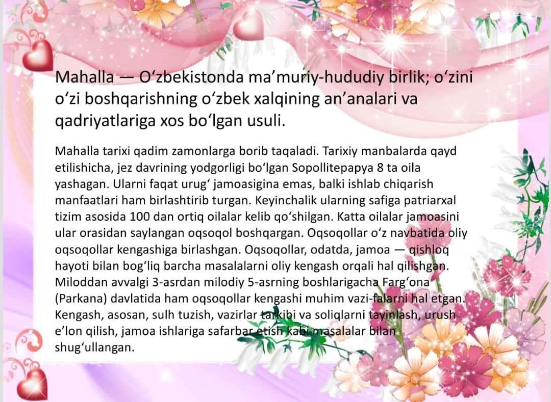 Oila, mahalla va ta`lim muassasasi hamkorligi” Konsepsiyasi