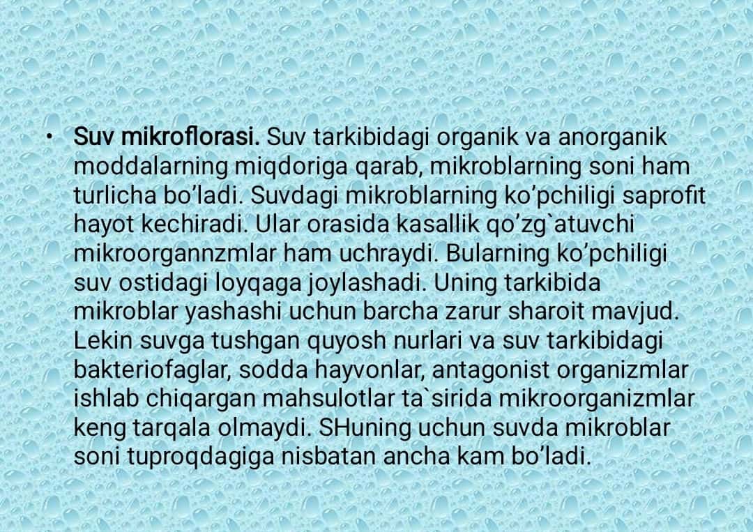 Suv mikroflorasi