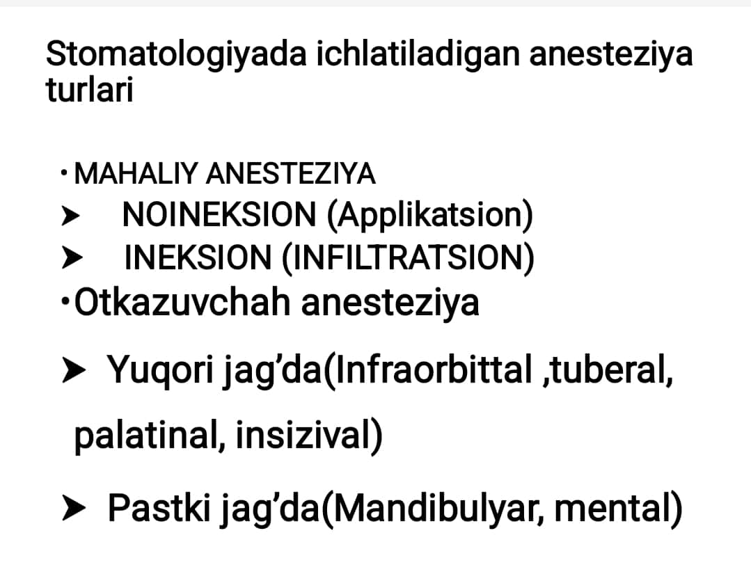 Palatinal og'riqsizlantirish