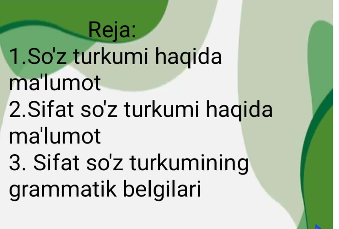 Sifat so'z turkumi va grammatik belgilari