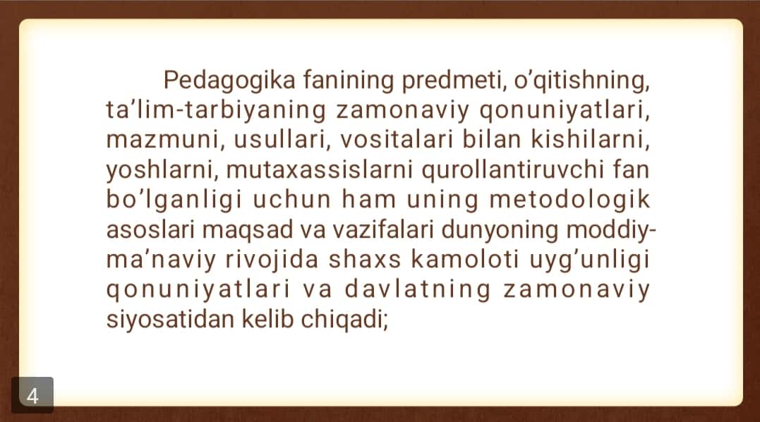 Pedagogikaning predmeti, maqsadi va vazifalari