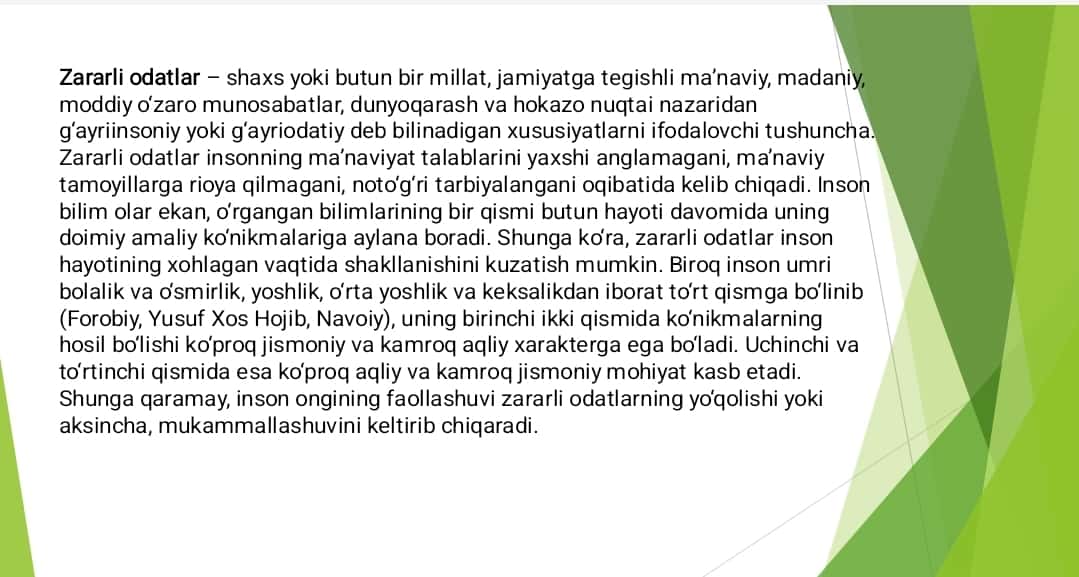 Zararli odatlar tkk