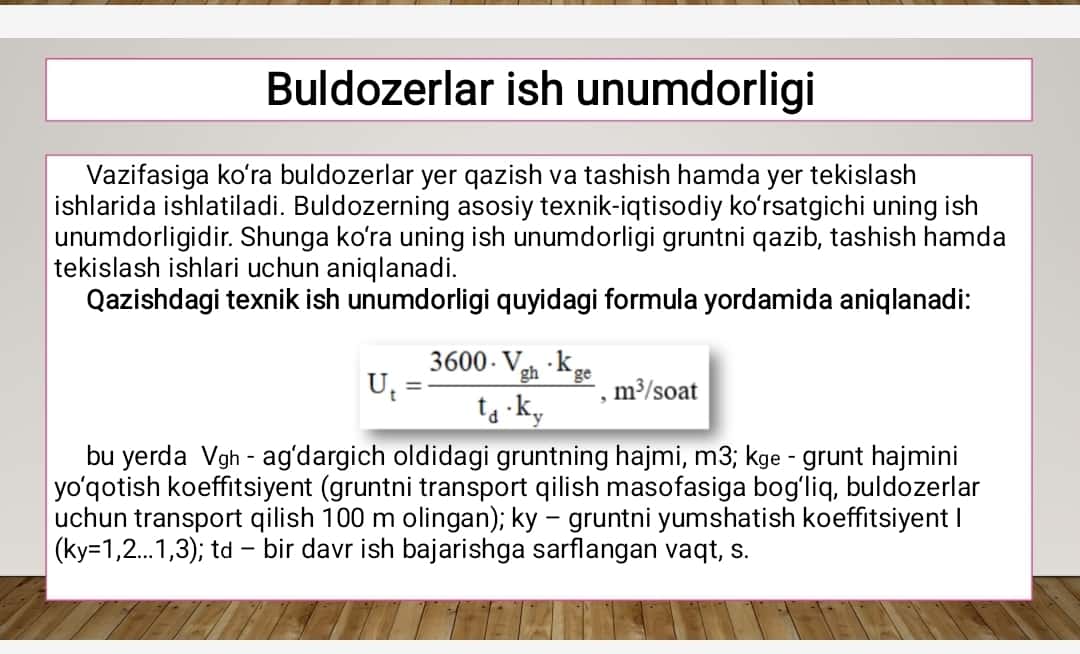 Buldozerlarning texnik tavsifi va konstruktsiyasi.