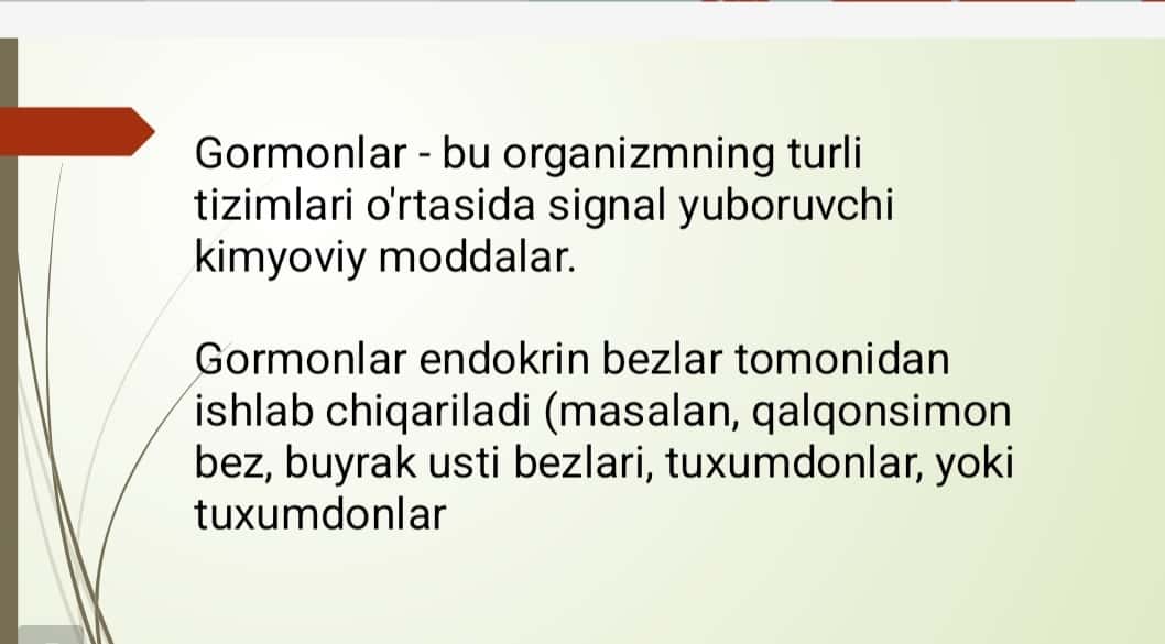 Gormonlarning organizmga tasiri
