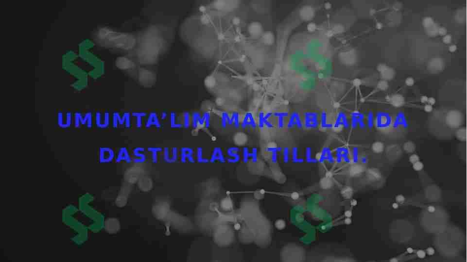 Umumta’lim maktablarida dasturlash tillari