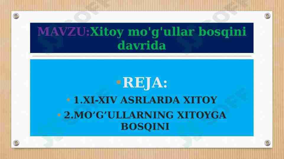Xitoy mo'g'ullar bosqini davrida