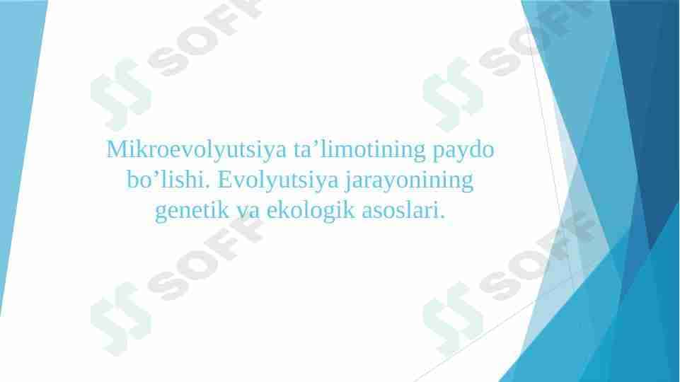 Mikroevolyusion ta'limotining paydo bólishi